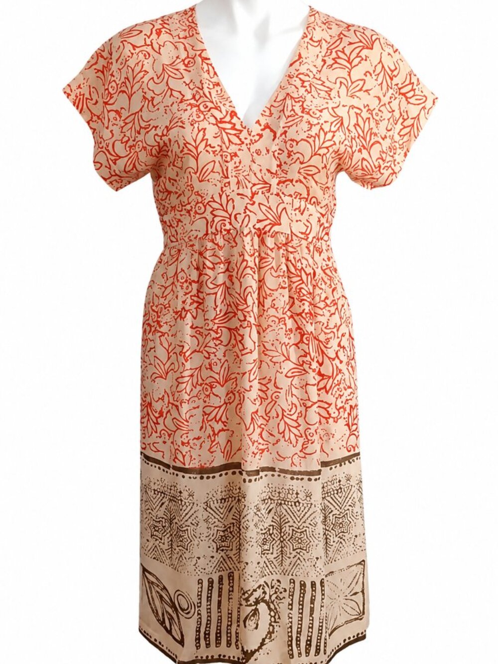 Size 4 Floral Silk Dress. JONES NEW YORK v-neck paisley dress w/ lining. Classic